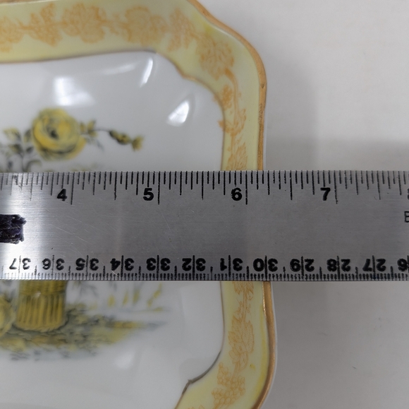 Vintage hand painted square dish from ISCO JAPAN. Yellow and gold - Picture 4 of 6